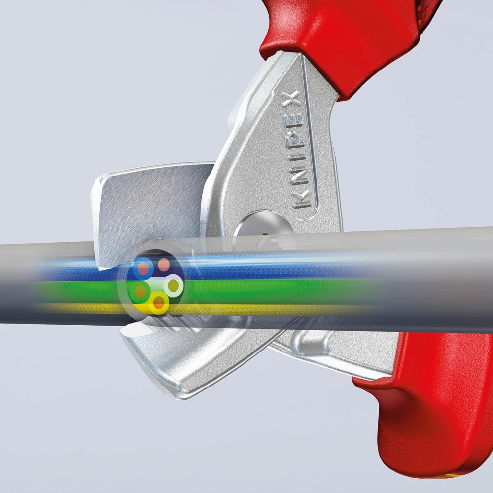 กรรไกรตัดสายเคเบิ้ล Knipex 95 16 160 SB Cable Shears ด้ามจับหุ้มฉนวน VDE 160 มม.