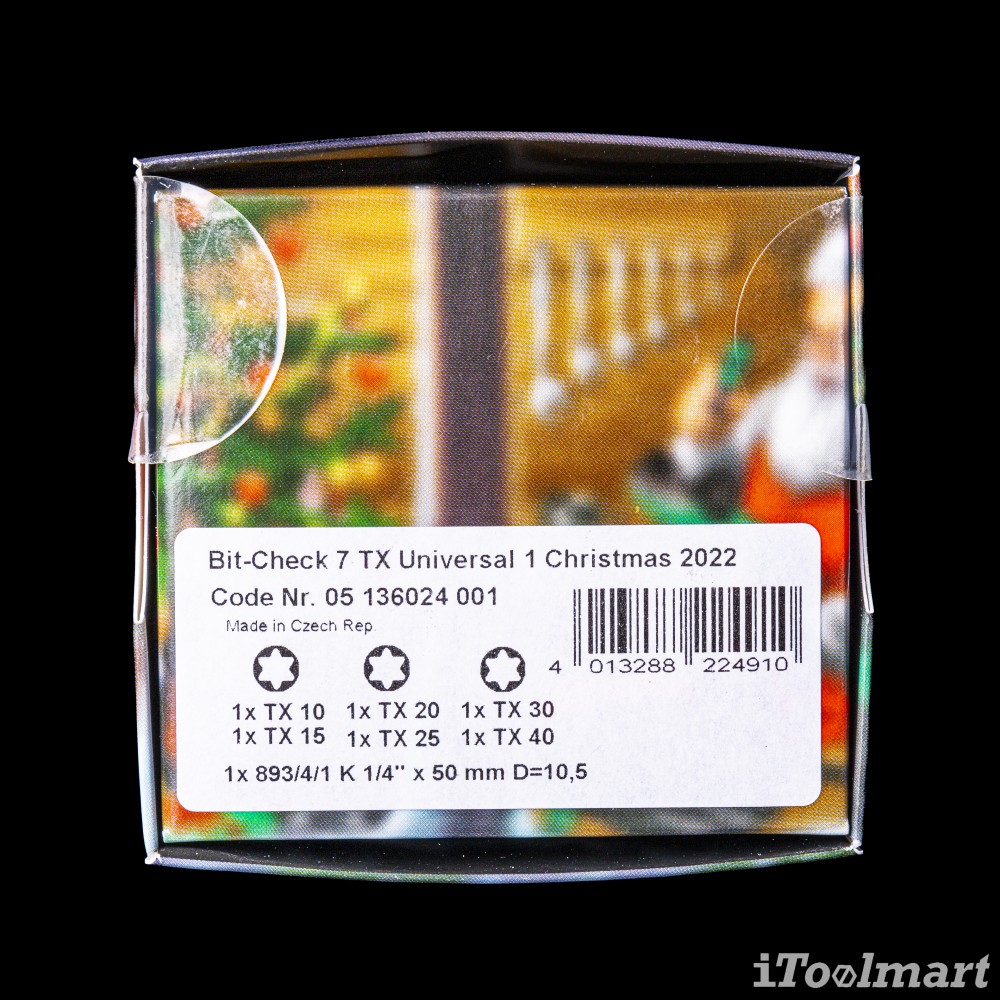 ชุดดอกไขควง Wera Bit-Check 7 TX Universal 1 Christmas 2022 05136024001