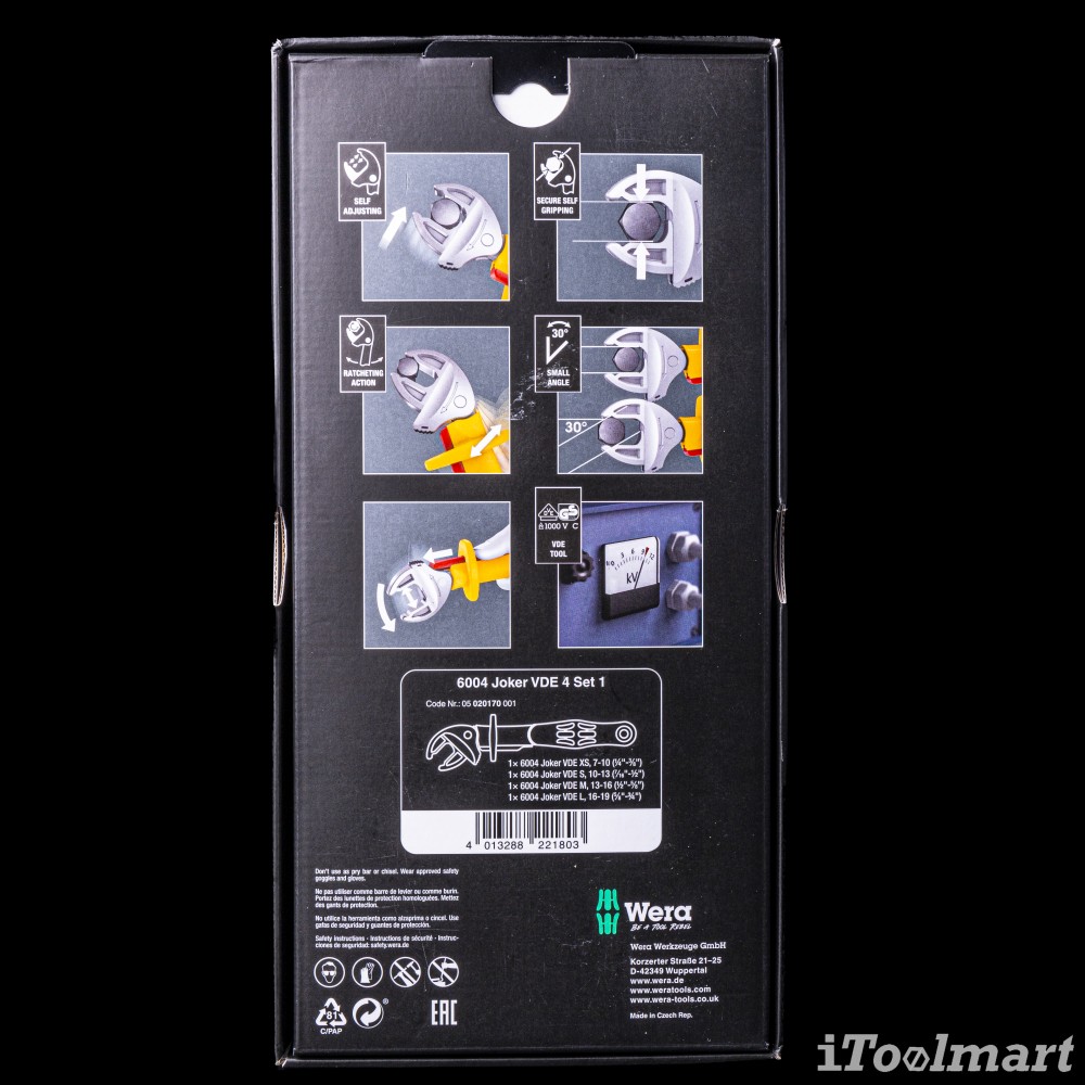 ประแจเลื่อน Wera 6004 Joker VDE 4 Set 1 05020170001 ชุด 4 ชิ้น