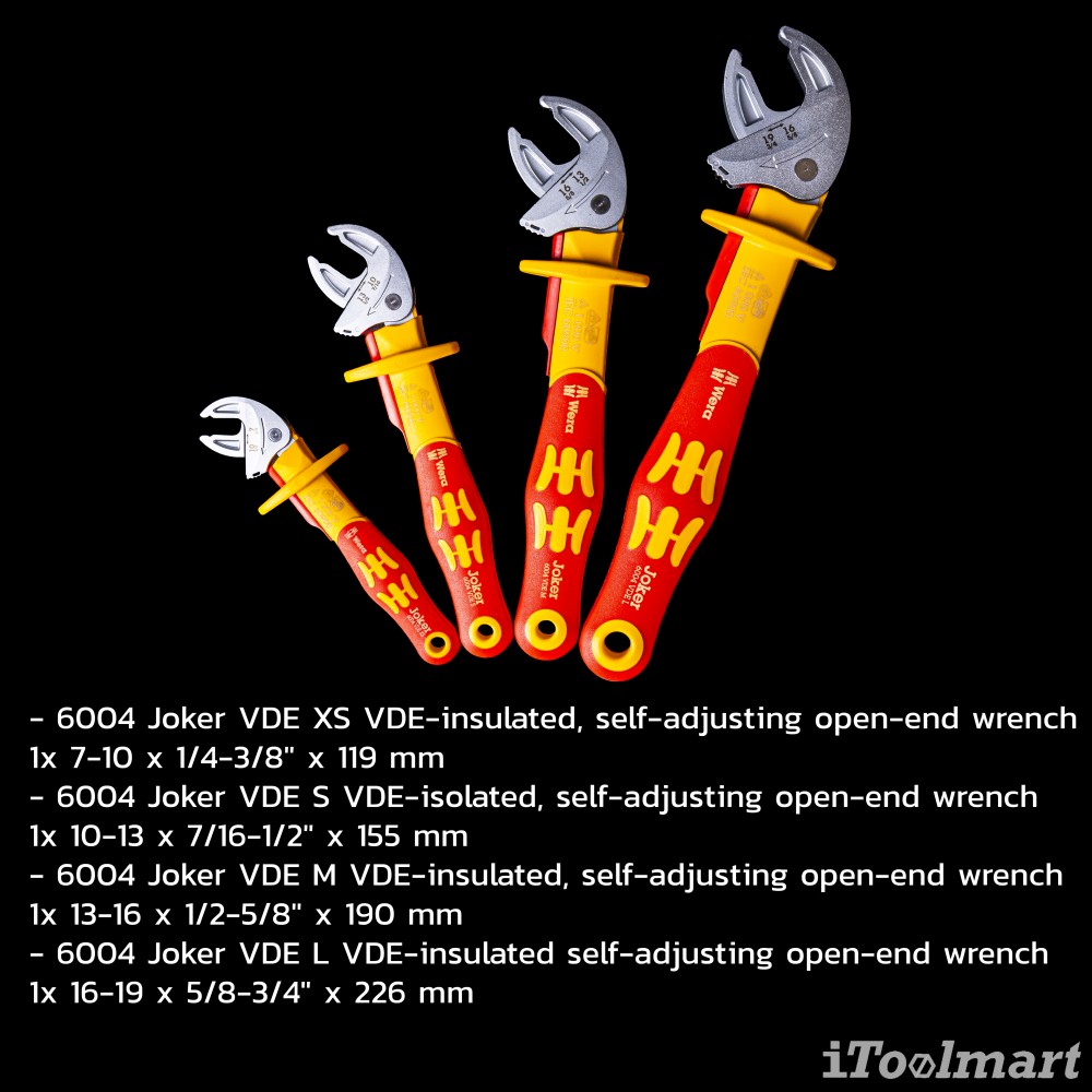 ประแจเลื่อน Wera 6004 Joker VDE 4 Set 1 05020170001 ชุด 4 ชิ้น
