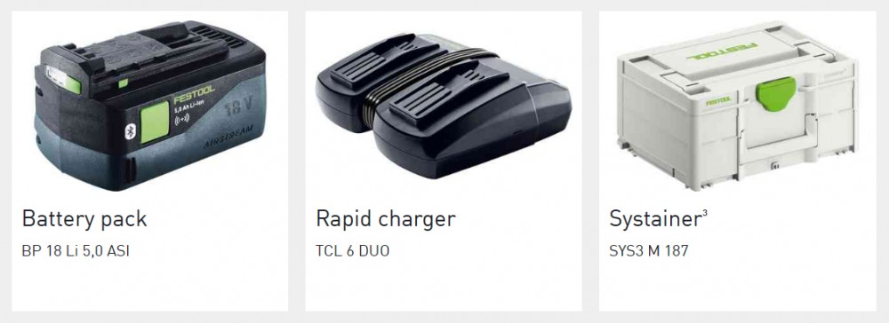 ชุดแบตเตอรี่ FESTOOL 577707 Energy set SYS 18V 2x5,0/TCL 6 DUO