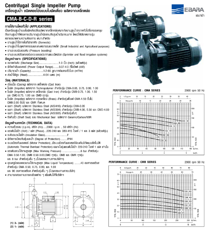 ปั๊มหอยโข่ง Ebara CMR-1.00T (1HP 3สาย) 380V 1 นิ้วครึ่ง x 1 นิ้วครึ่ง ปั๊มหอยโข่ง Ebara CMR-1.00T (1HP 3สาย) 380V 1 นิ้วครึ่ง x 1 นิ้วครึ่ง