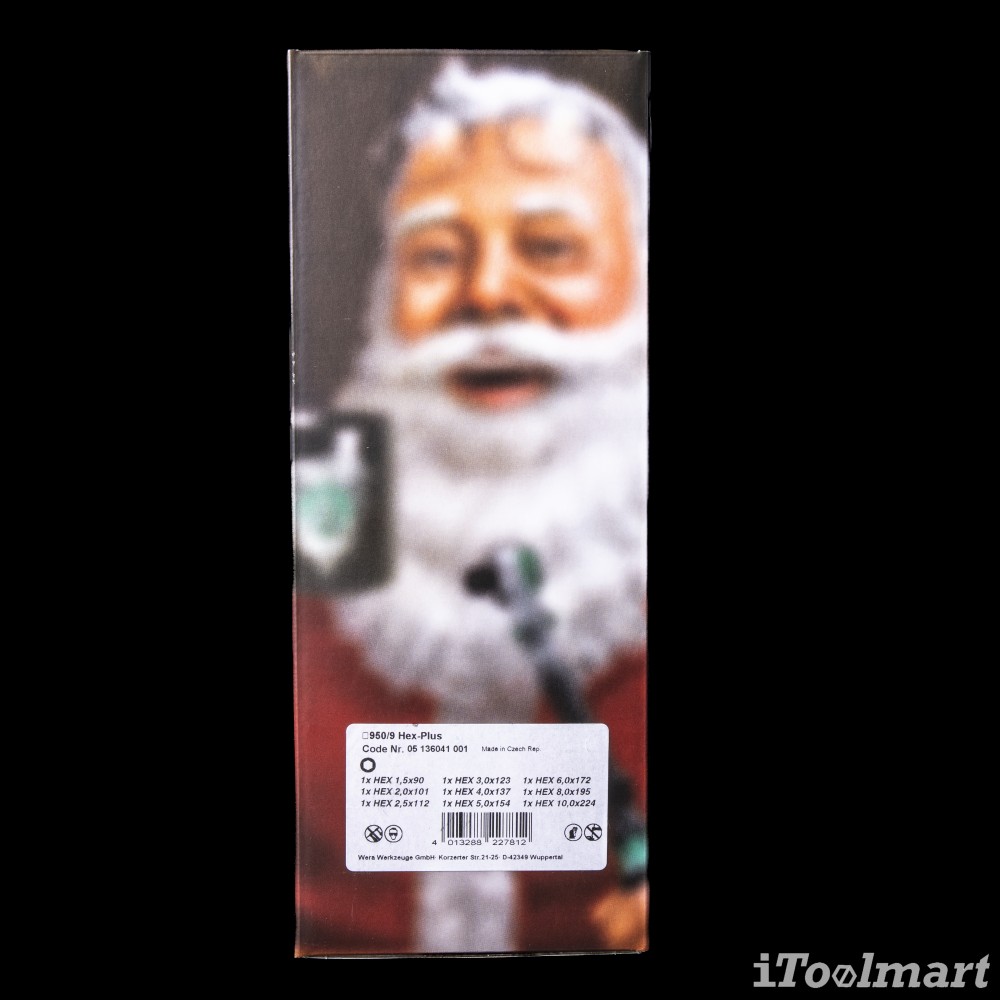 ประแจหกเหลี่ยมหัวบอล Wera 950/9 Hex-Plus Christmas 2023 05136041001