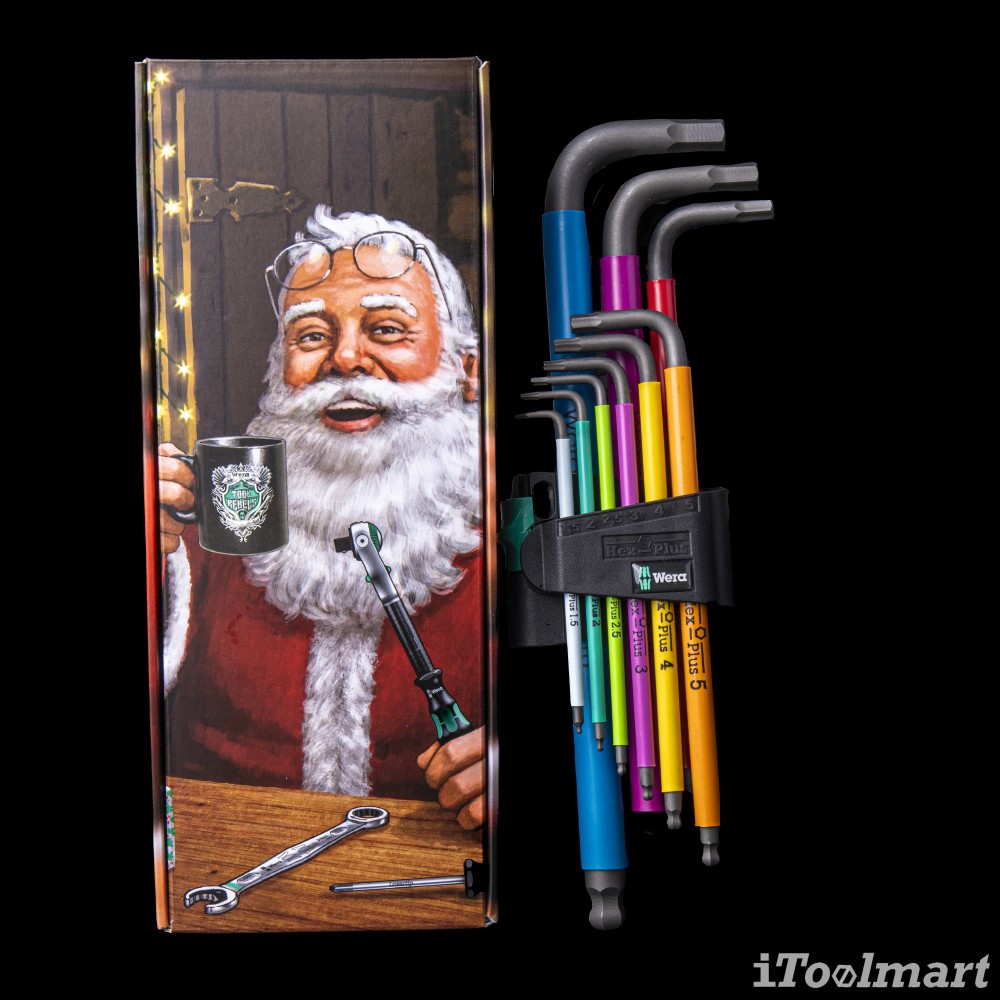 ประแจหกเหลี่ยมหัวบอล Wera 950/9 Hex-Plus Christmas 2023 05136041001
