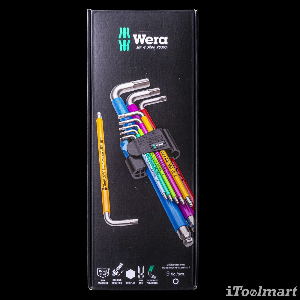 ชุดประแจหกเหลี่ยม 3950/9 Hex-Plus Multicolour HF Stainless 1 ลูกปืน 5022699001