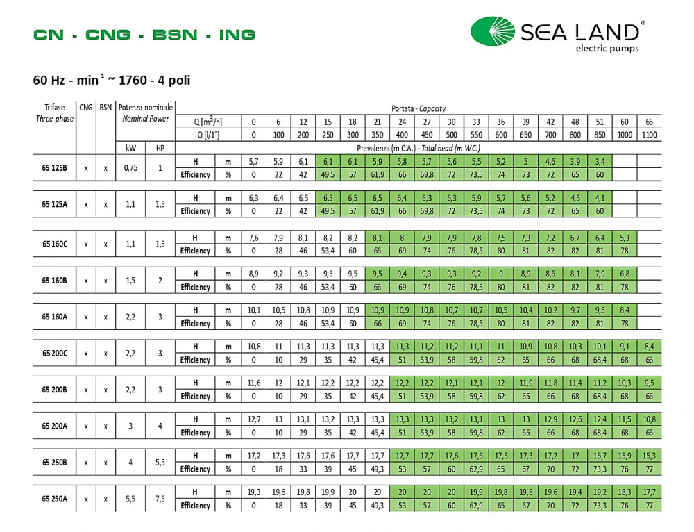 ปั๊มน้ำหอยโข่ง (หน้าแปลน) SEALAND CN65-200 AT ขนาด 3x2.1/2 นิ้ว แรงดัน 30HP 22kW 380โวลต์