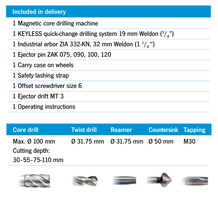 สว่านแท่นแม่เหล็ก BDS MAB 825 ขนาด 100 มม. กำลังไฟ 1800W 230V