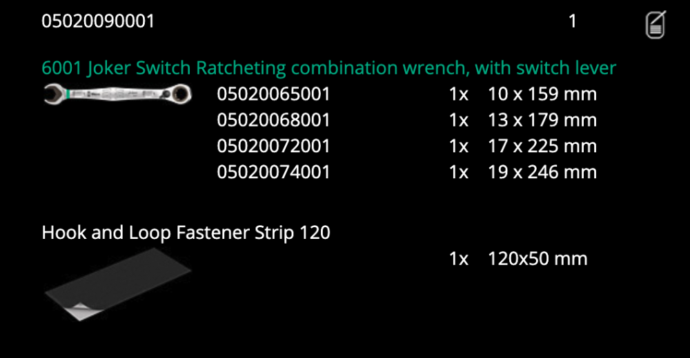 ชุดประแจแหวนข้างปากตาย Wera 6001 Joker Switch 4 Set 1 05020090001