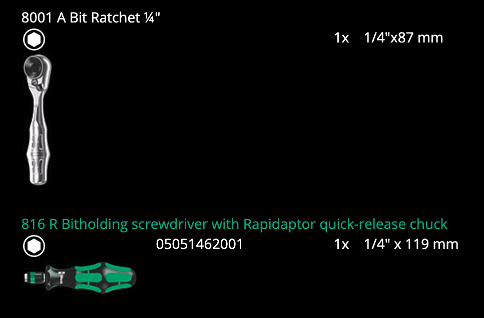 ชุดเครื่องมือจักรยาน Wera 9532 Chain riveter set for workshops 05136042001 ชุด 18 ชิ้น