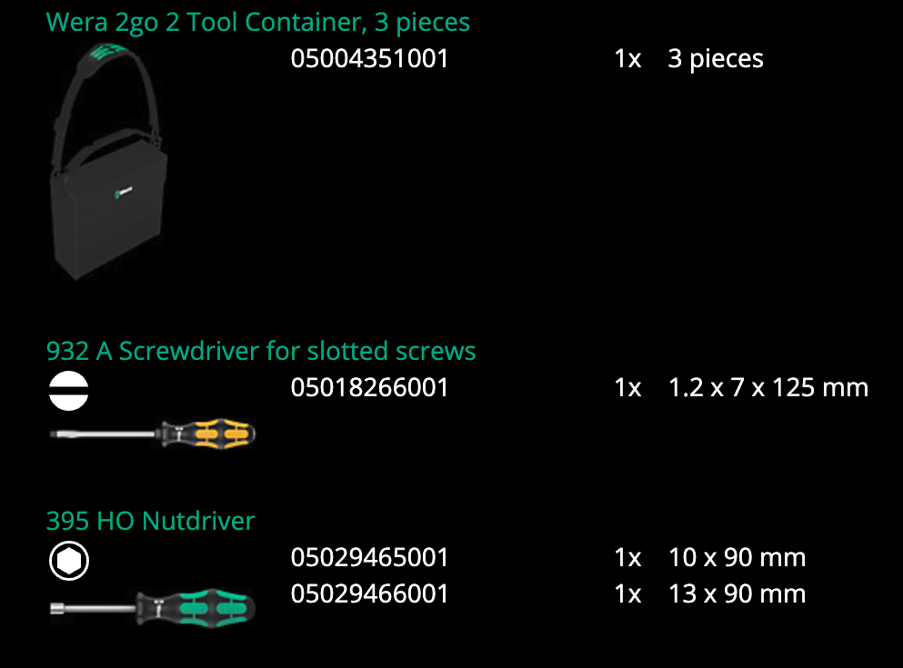 ชุดเครื่องมือช่าง Wera 2go SHK 1 05136071001 Tool set plumping heating and air conditioning