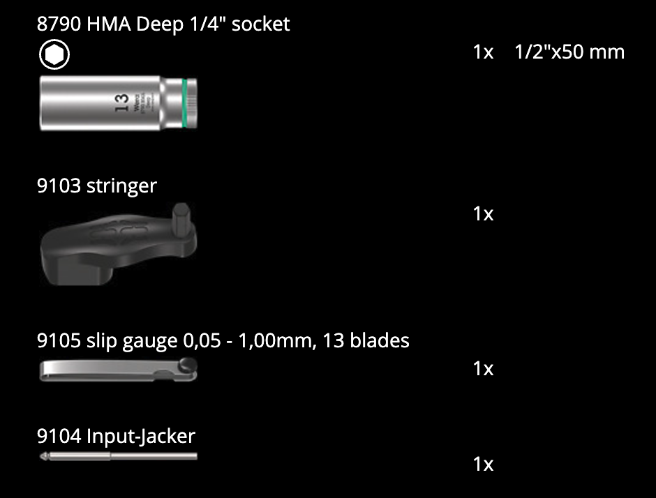 ชุดเครื่องมือช่าง Wera 9100 Guitar tool set สำหรับช่างซ่อมกีต้าร์ 05134015001