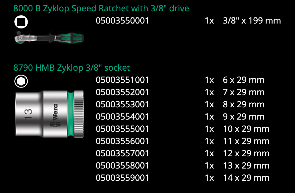 ชุดเครื่องมือช่าง Wera Bicycle Set 7 Zyklop Speed ซ่อมจักรยาน 05004175001