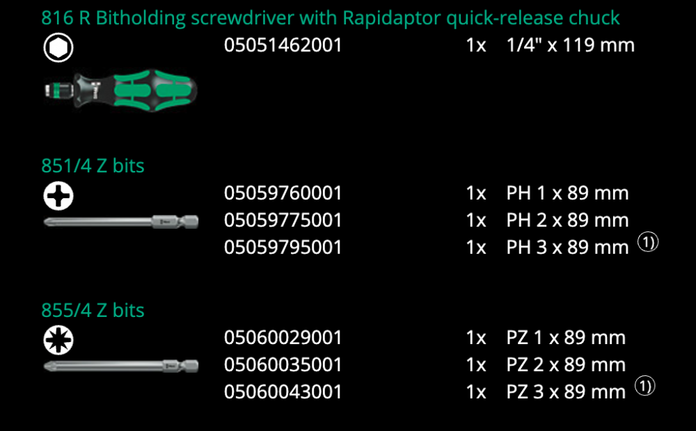ไขควง Wera Kraftform Kompakt 41 05059299001 ชุด 11 ชิ้น