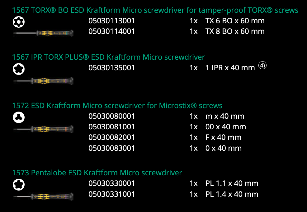 ชุดไขควงเล็ก Wera Kraftform ESD Micro Big Pack 1 05134019001 ชุด 25 ชิ้น