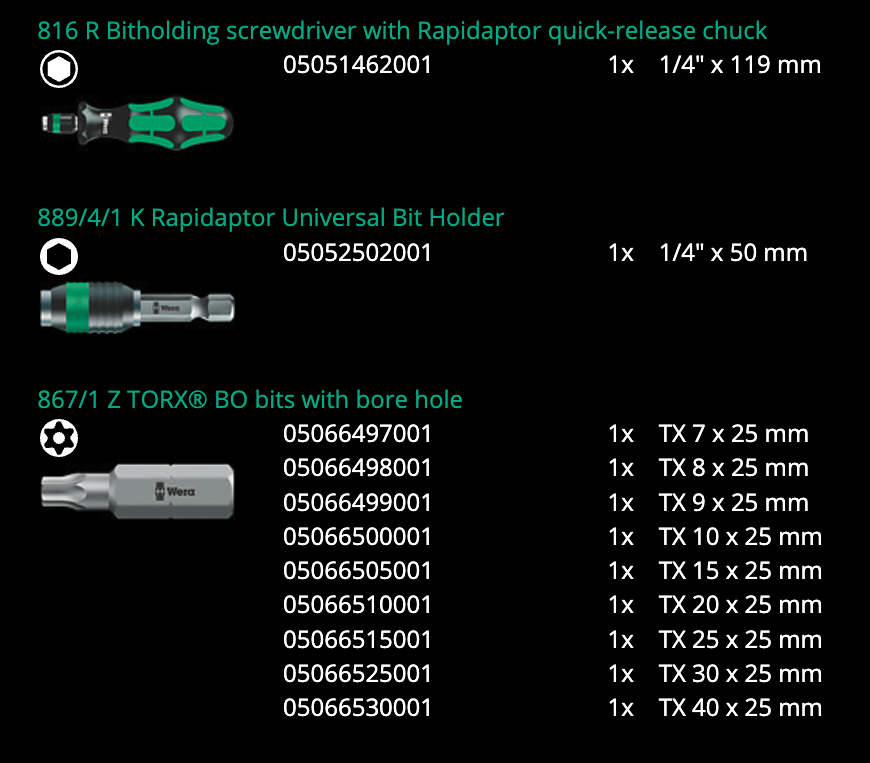 ไขควง Wera Kraftform Kompakt 71 Security 05057114001 ชุด 32 ชิ้น