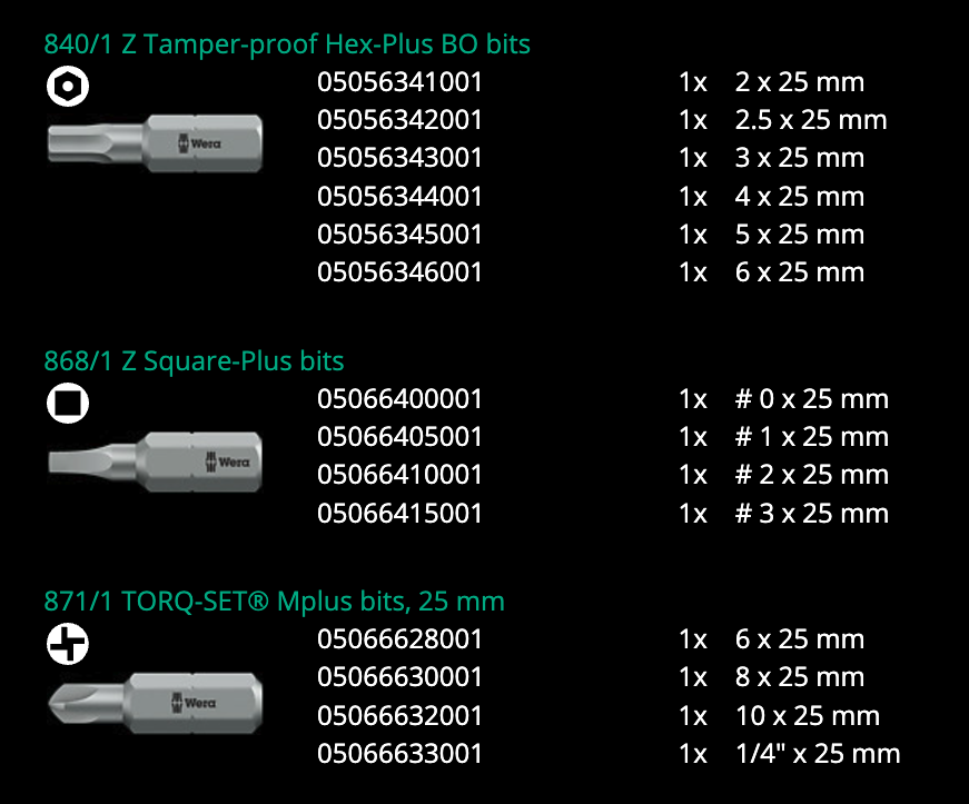 ไขควง Wera Kraftform Kompakt 71 Security 05057114001 ชุด 32 ชิ้น