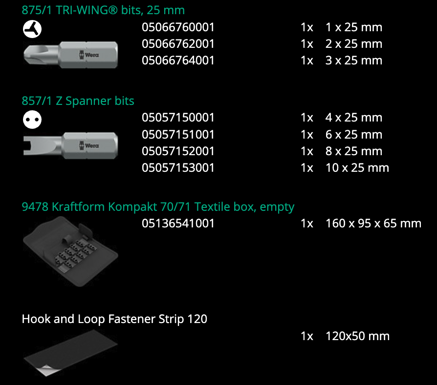 ไขควง Wera Kraftform Kompakt 71 Security 05057114001 ชุด 32 ชิ้น