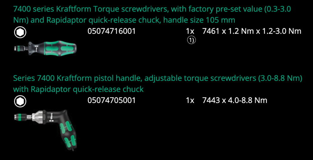 ชุดไขควงทอร์ค Wera 7443/61/9 Tyre pressure control systems 05074745001 ชุด 9 ชิ้น