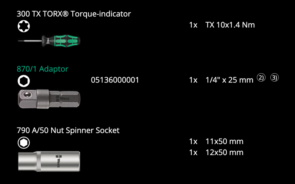 ชุดไขควงทอร์ค Wera 7443/61/9 Tyre pressure control systems 05074745001 ชุด 9 ชิ้น