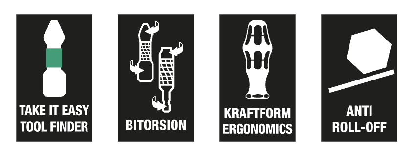ไขควงสั้นก็อกแก็ก Wera Kraftform Kompakt Stubby Magazin RA 2 05008884001 ชุด 6 ชิ้น