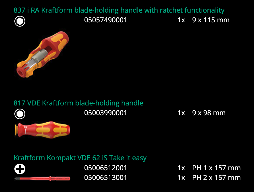 ชุดไขควง Wera 9751 Foam insert Kraftform Kompakt VDE Set 1 05150151001 ชุด 28 ชิ้น