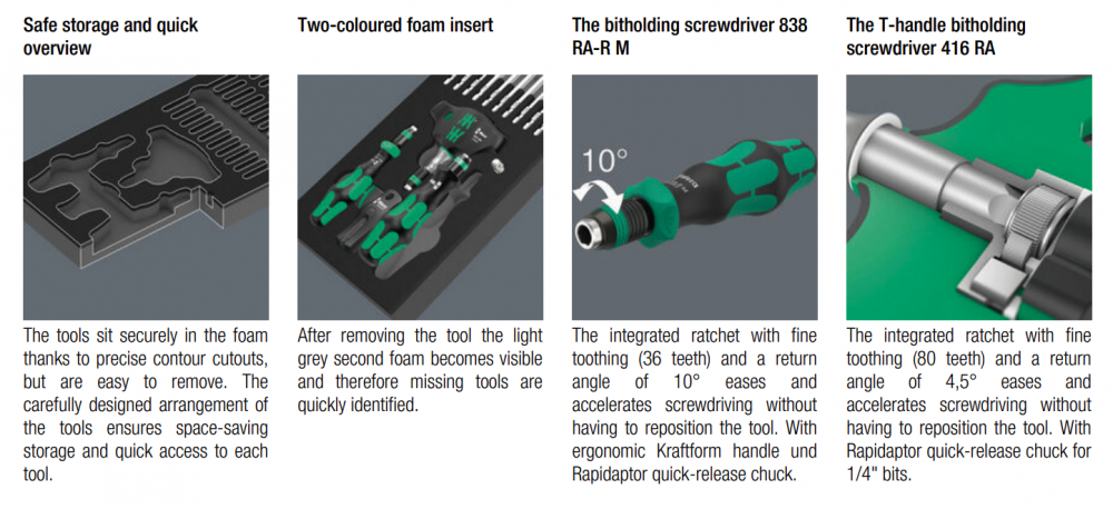 ชุดไขควง Wera 9752 Foam insert KK Ratchet functionality set 1 05150152001 ชุด 24 ชิ้น
