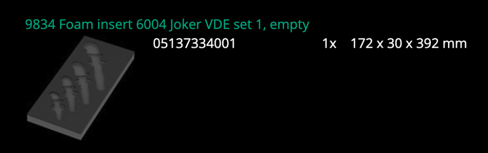 ชุดประแจปากเลื่อน Wera 9734 Foam insert 6004 Joker VDE set 1 05150124001 ชุด 4 ชิ้น