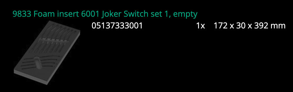 ชุดประแจ Wera 9733 Foam insert 6001 Joker set 1 05150123001 ชุด 11 ชิ้น