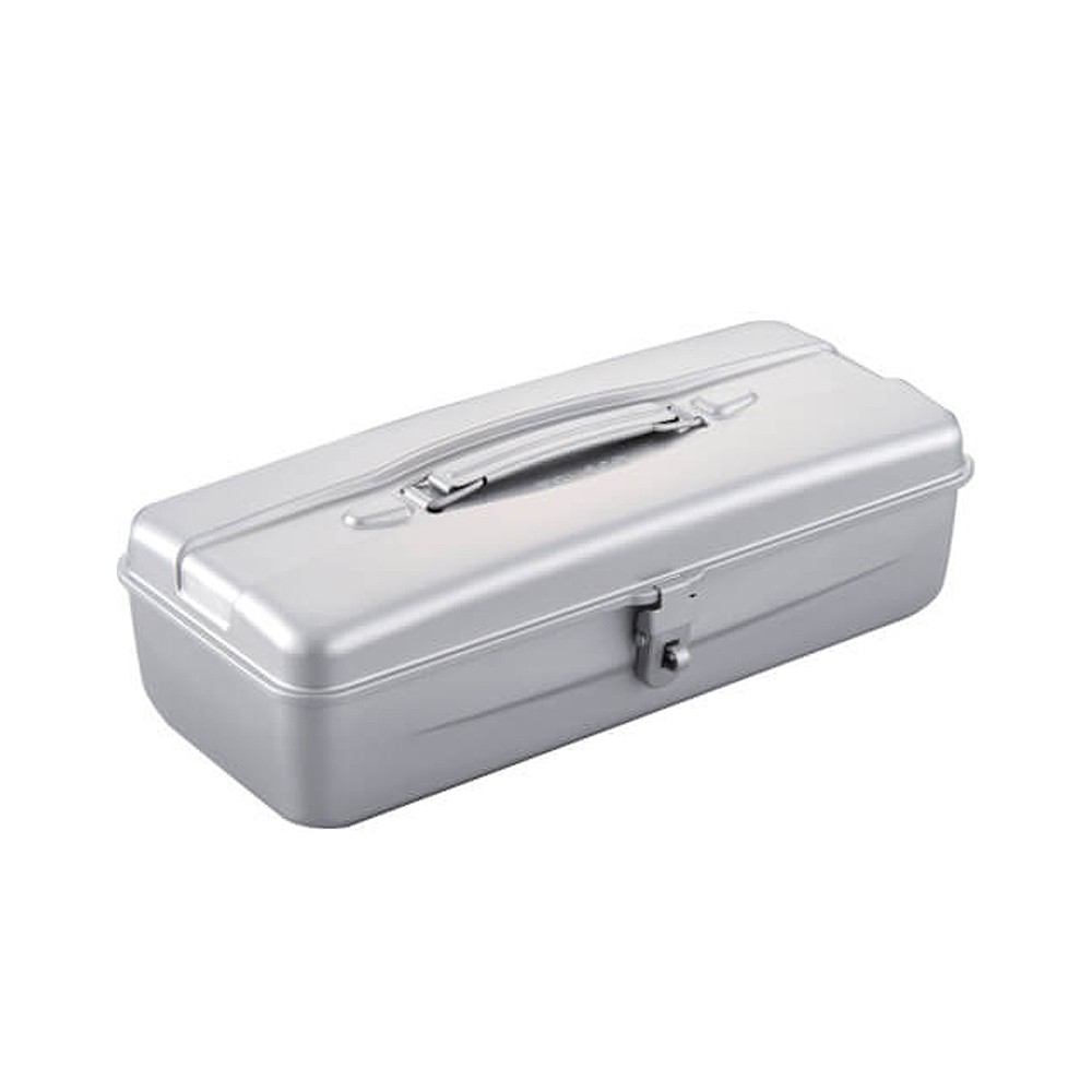 กล่องเครื่องมือ TRUSCO TY370SV กล่องเหล็กฝาจั่ว ขนาด 374 x 164 x 120 mm สีเงิน