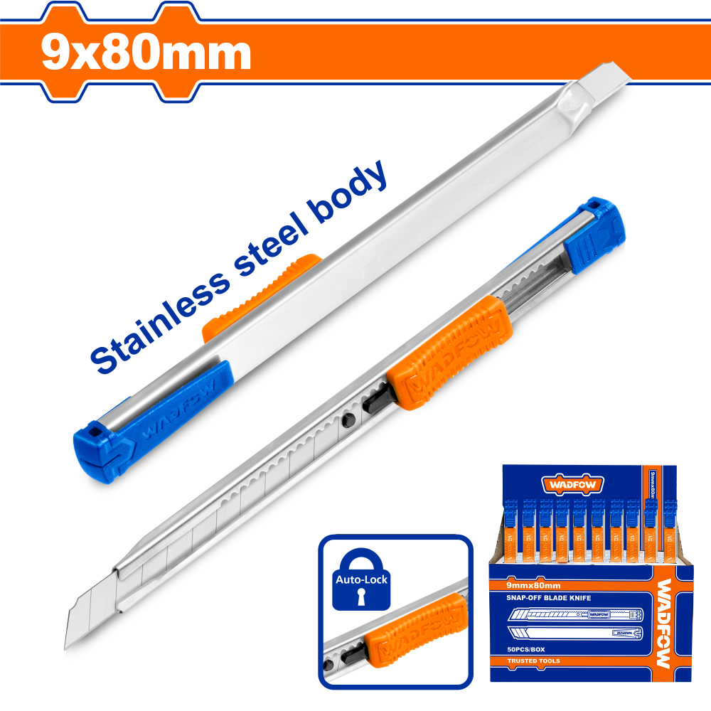 มีดคัดเตอร์สแตนเลส WADFOW 9x80mm WSK1509