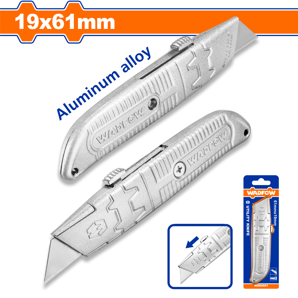 มีดคัดเตอร์อลูมิเนียม WADFOW 19x61mm WSK6661