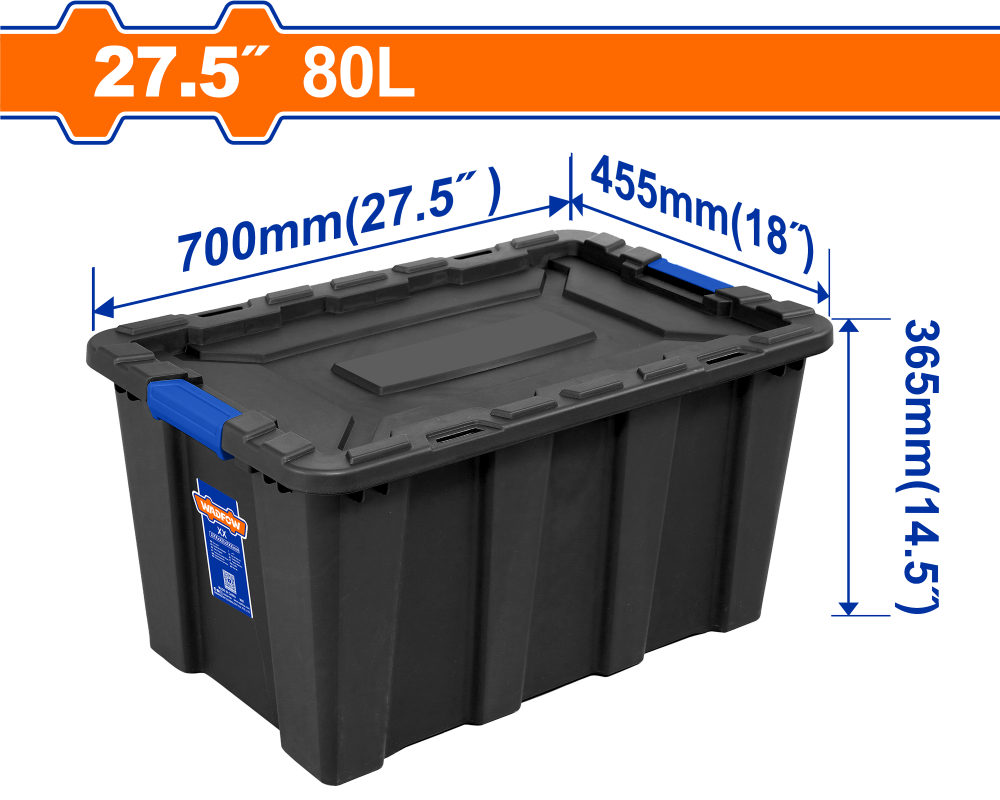 กล่องเก็บของ กล่องพลาสติก WADFOW WTB3380 ความจุ 80 ลิตร 