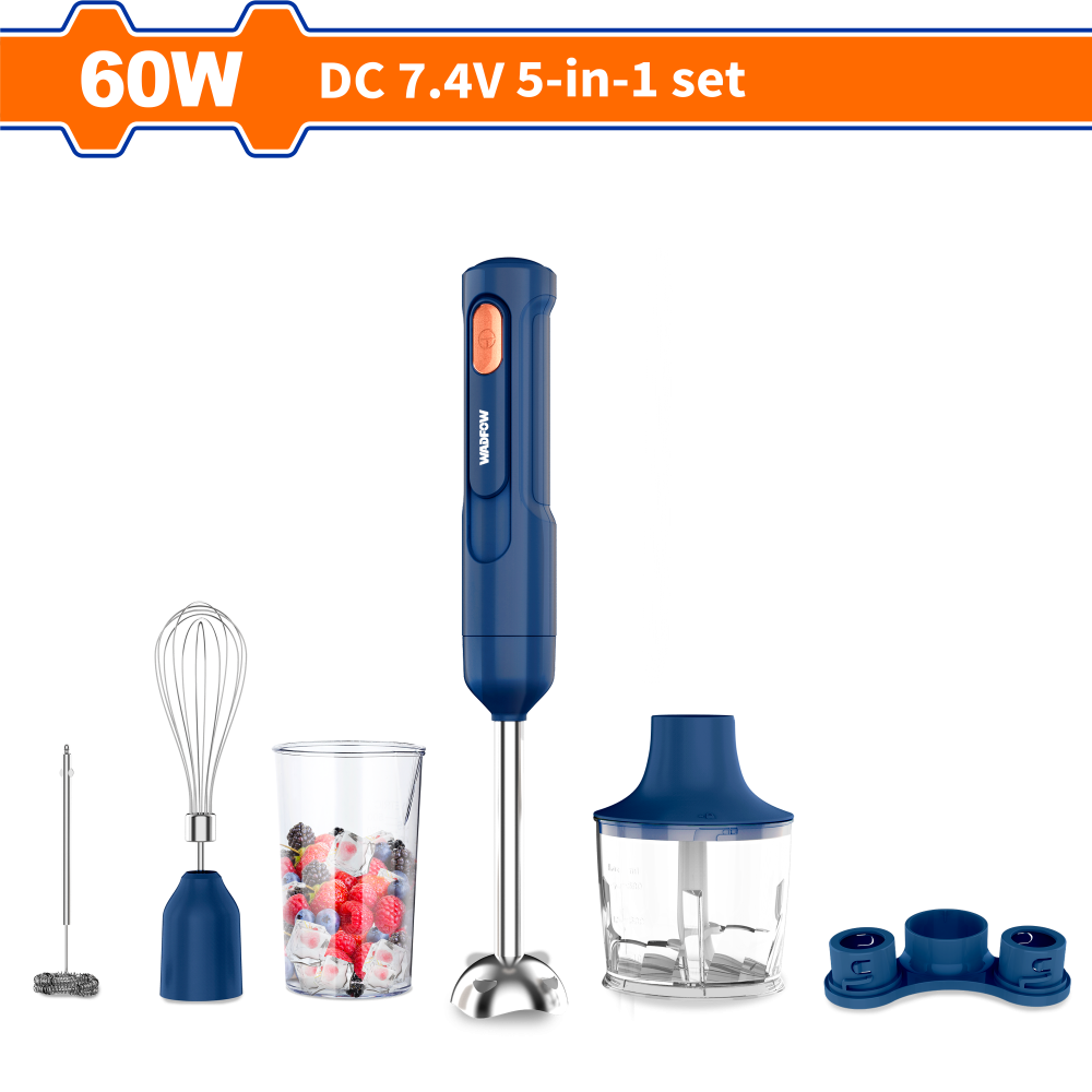เครื่องปั่นไร้สาย WADFOW WFN042A เครื่องปั่น 5 in 1 แรงดันไฟฟ้า 7 4V