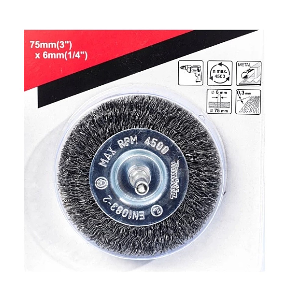 แปรงลวดเหล็ก MAKITA D 39986 ขนาด 75 x 6 มม 