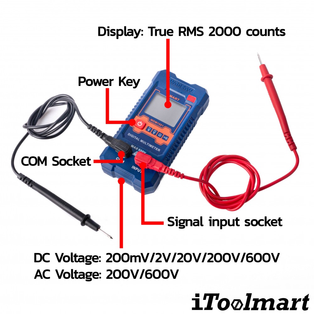 มัลติมิเตอร์ แบบดิจิตอล WADFOW WDM1501