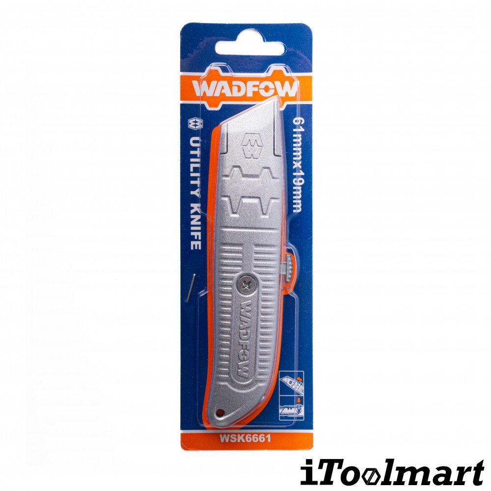 มีดคัดเตอร์อลูมิเนียม WADFOW WSK6661 ขนาด 19 x 61 mm 