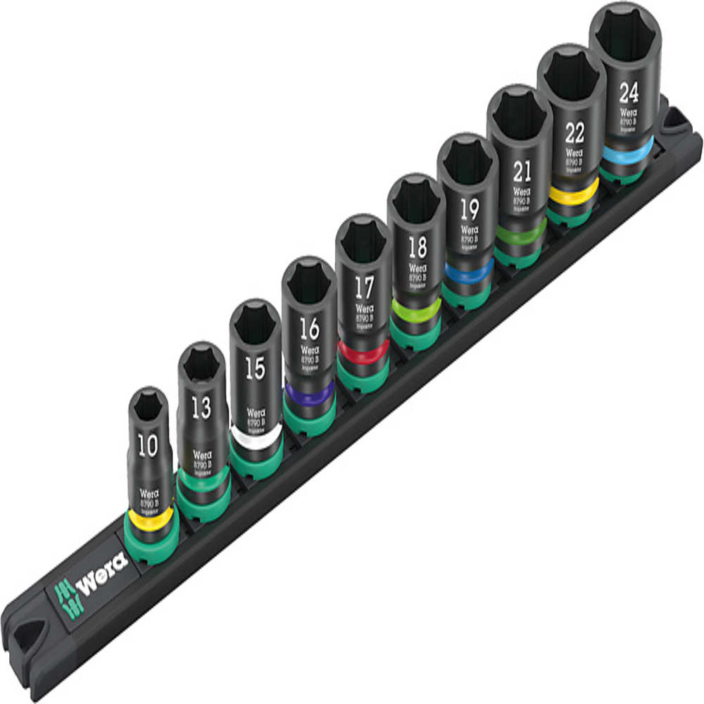 ชุดลูกบล็อก Wera 9607 Magnetic rail B Impaktor 1 05005451001 ชุด 10 ชิ้น