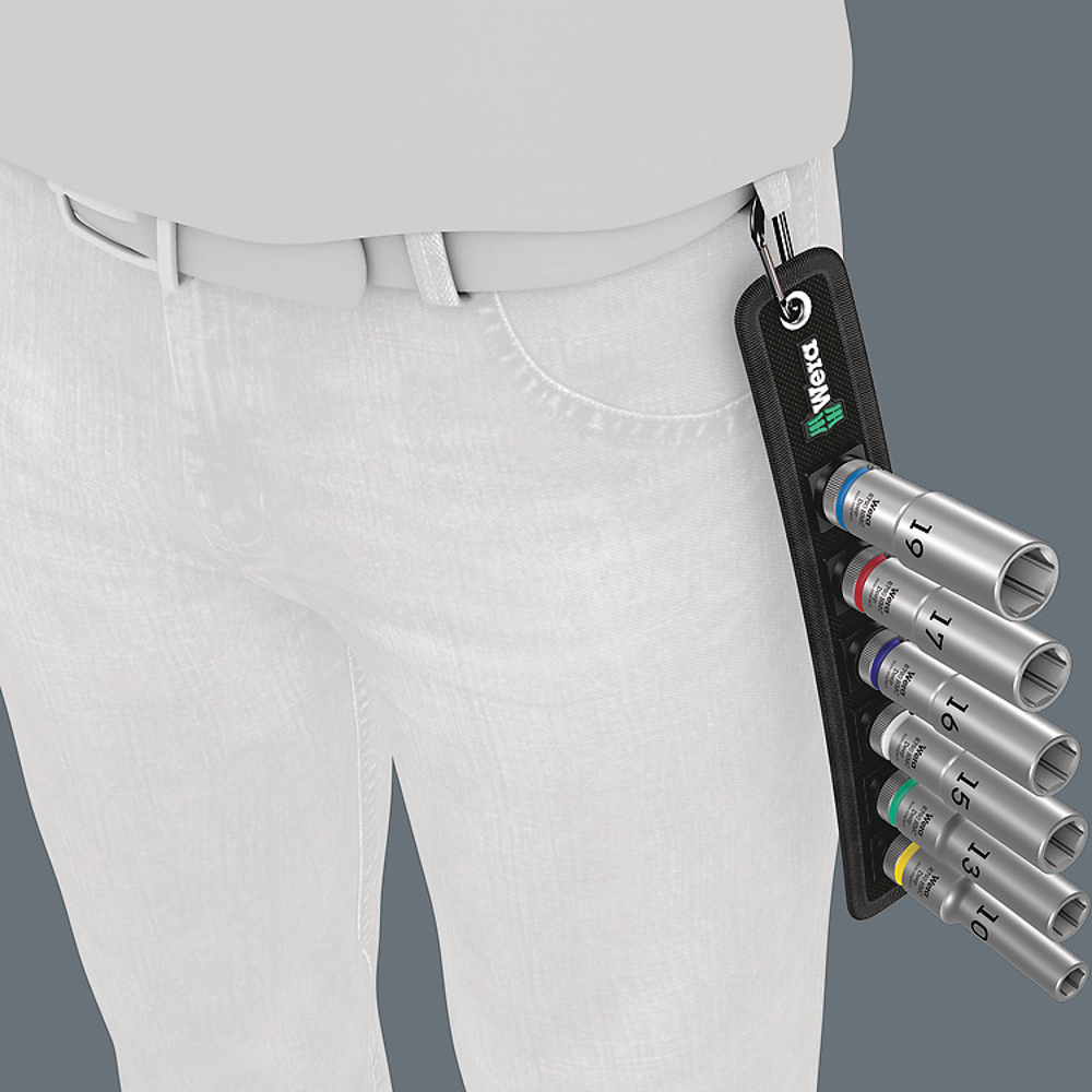 ชุดลูกบล็อก Wera Belt C Deep 1 socket set 12 05004565001 ชุด 6 ชิ้น