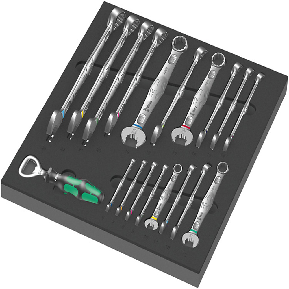 ชุดประแจแหวนข้างปากตาย Wera 9731 Foam insert 6003 Joker set 1 05150121001 ชุด 18 ชิ้น