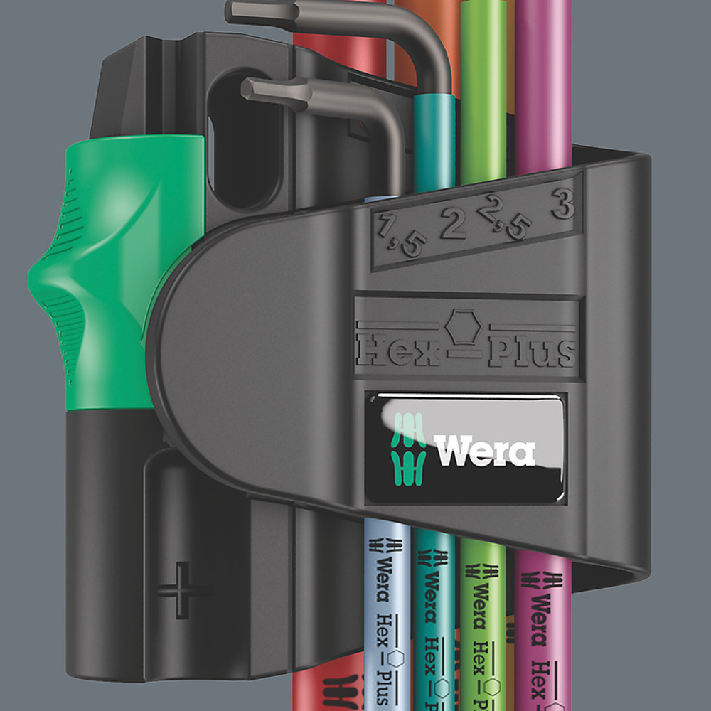 ประแจหกเหลี่ยมหัวบอล Wera 9507 HexPlus Multicolour Magnetic 1 05022534001