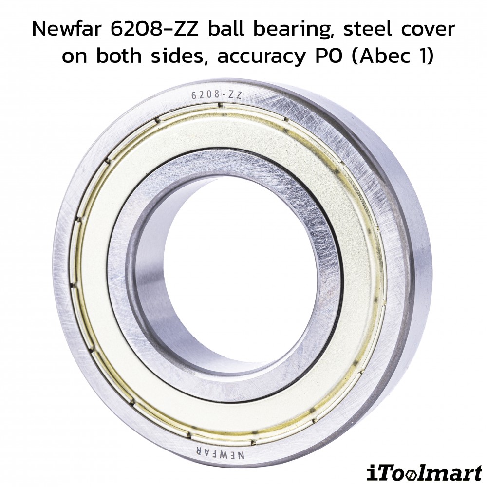 ลูกปืน Newfar 6208 ZZ ฝาเหล็กปิด 2 ข้าง ความแม่นยำ P0  Abec 1 