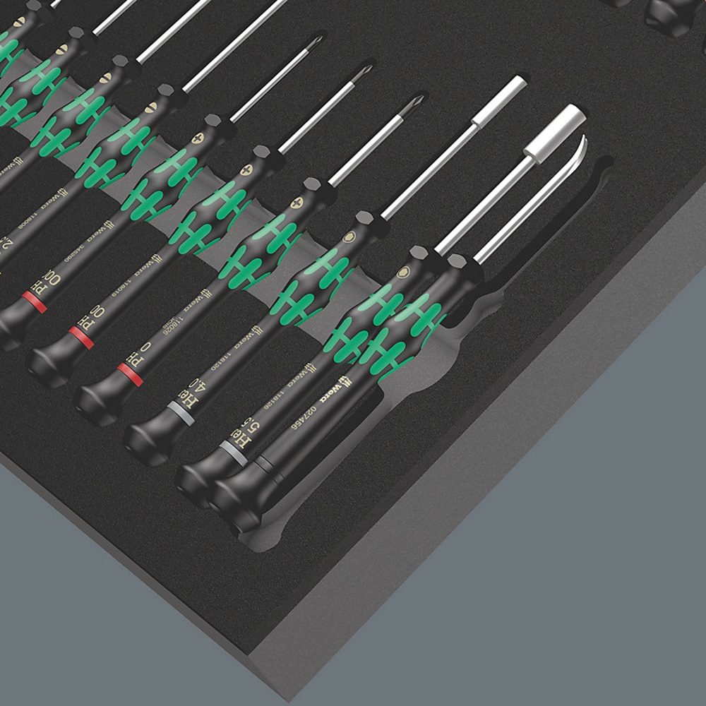 ชุดไขควง Wera 9715 Foam insert Kraftform Micro Set 1 05150106001 ชุด 24 ชิ้น