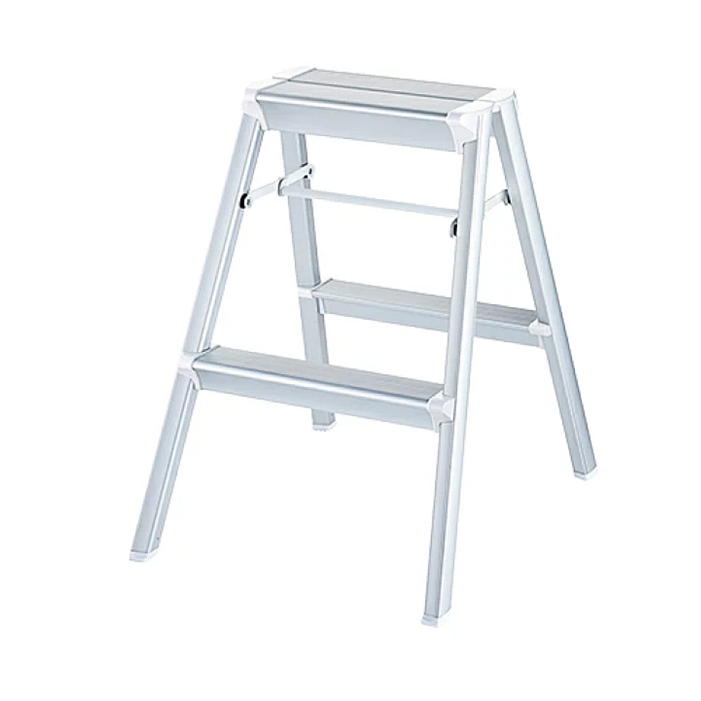บันไดอะลูมิเนียม เก้าอี้สตูล HASEGAWA SK2.0-06S จำนวน 2 ขั้น สีเงิน ระดับความสูง 0.56 เมตร รับน้ำหนักได้ 130 กก.