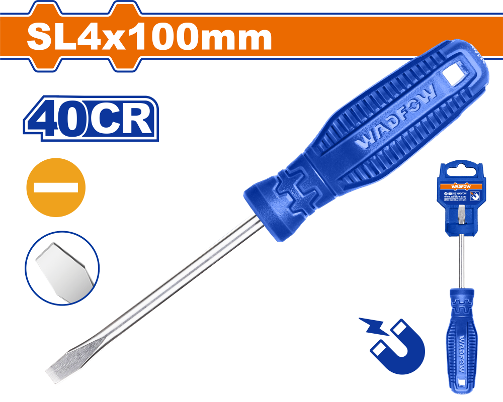 ไขควงแบน WADFOW SL4x100mm 40CR WSD3244