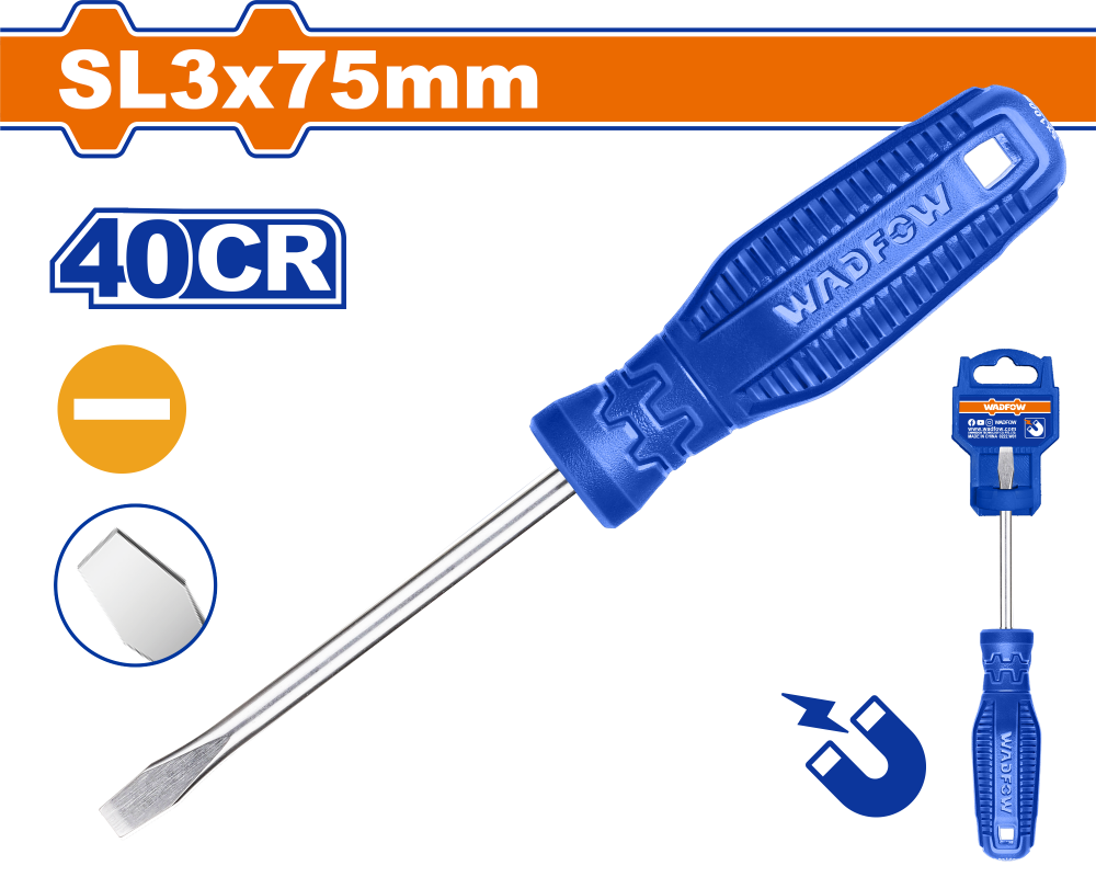 ไขควงแบน WADFOW SL3x75mm 40CR WSD3233