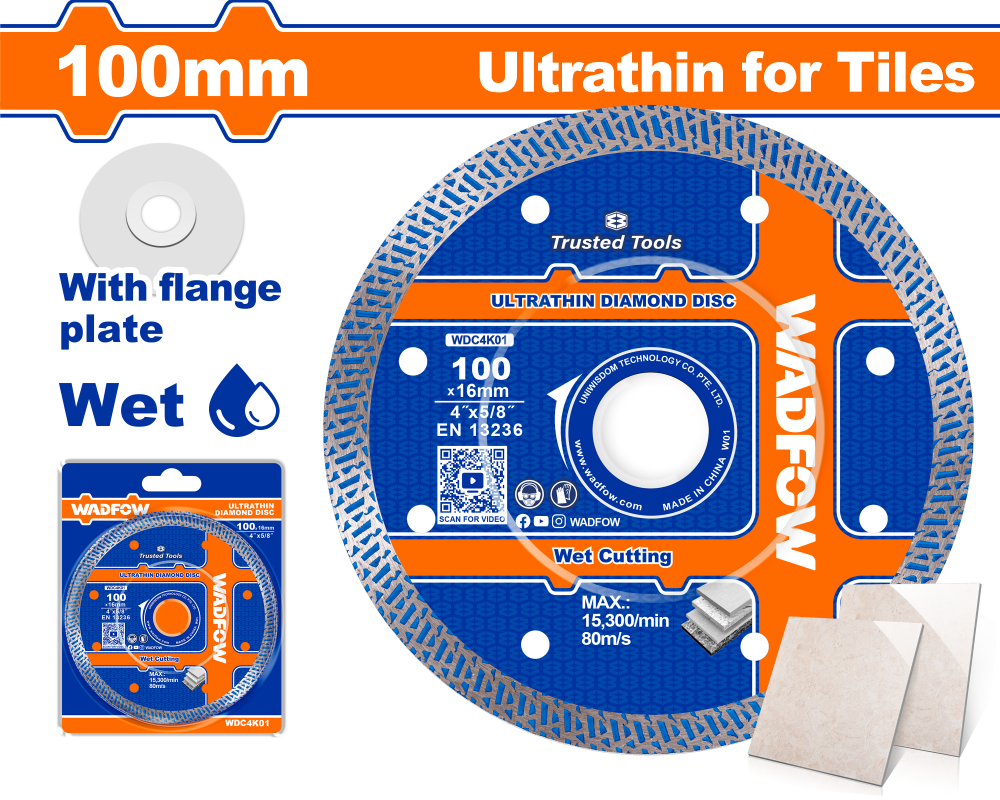 ใบตัดเพชรแบบบาง WADFOW 4 นิ้ว WDC4K01