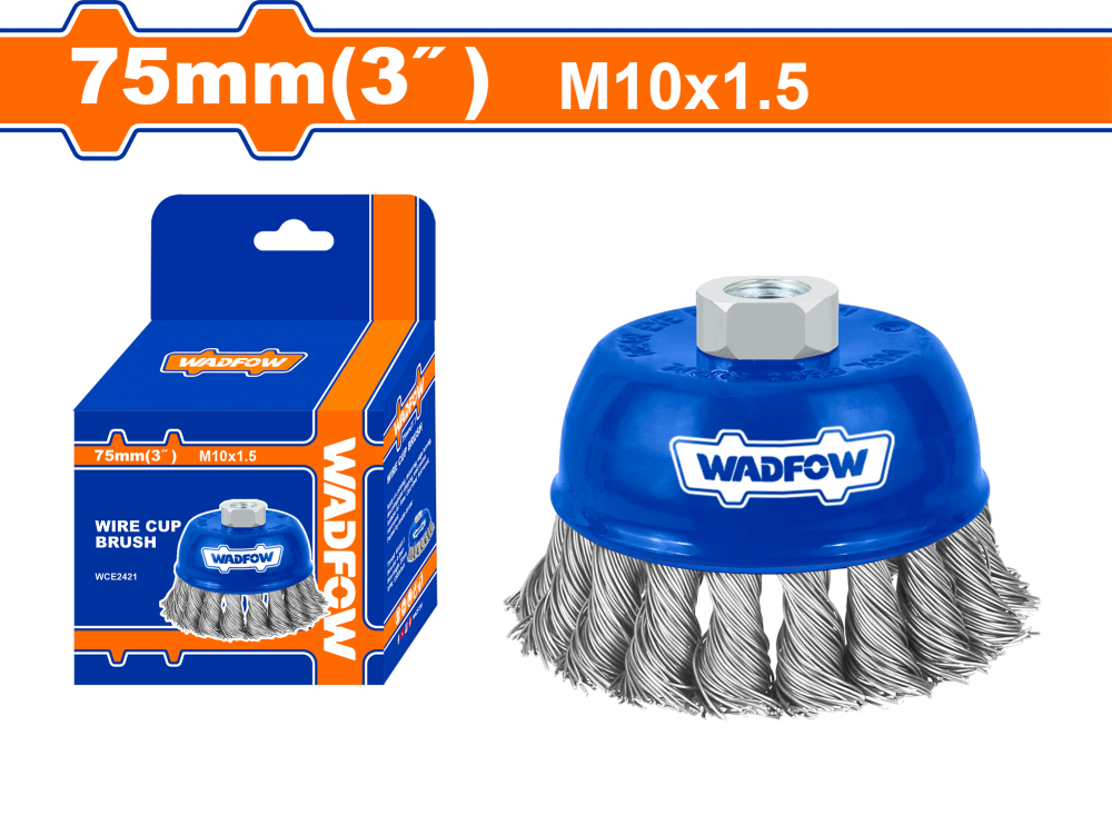 แปรงลวดรูปถ้วย ถักเปีย WADFOW 3 นิ้ว WCE2421