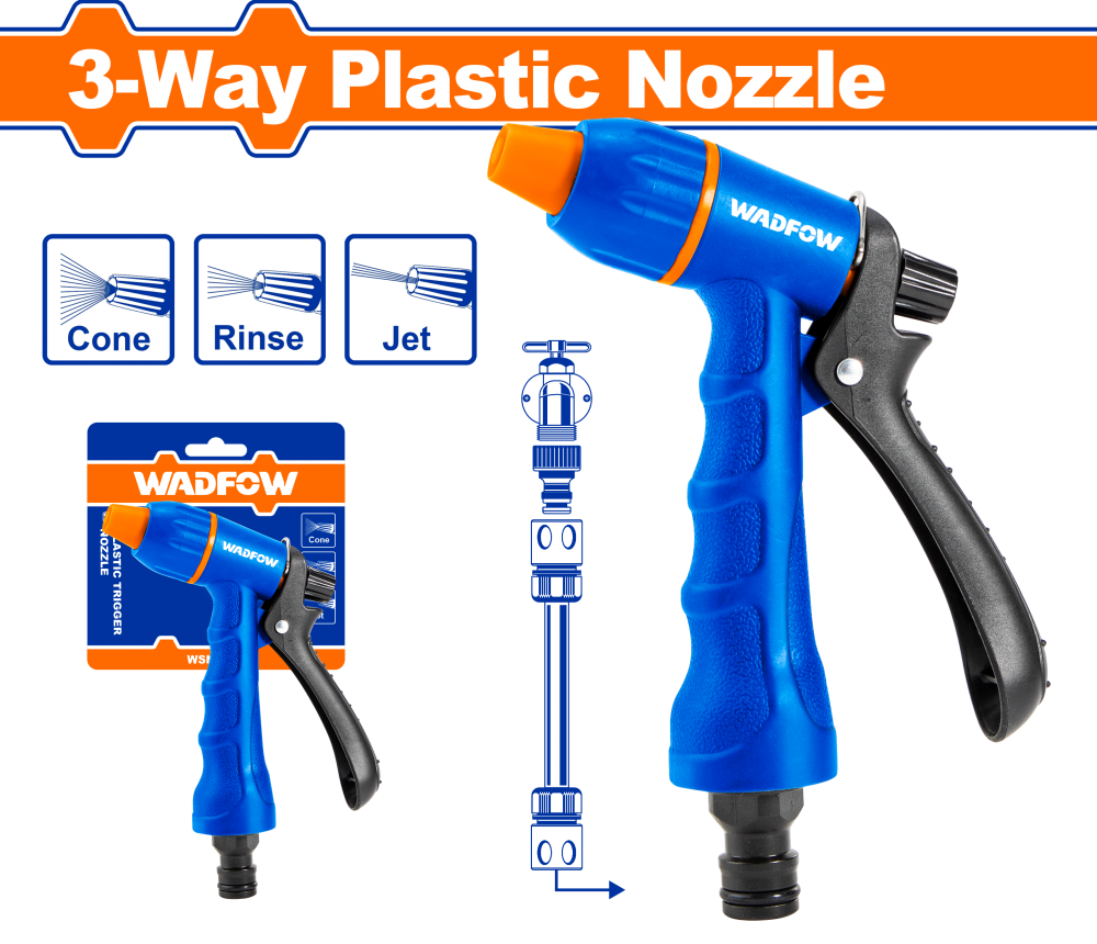 ปืนฉีดน้ำ ปรับได้ 3 ระดับ WADFOW WSN1E03 ปืนฉีดน้ำ ปรับได้ 3 ระดับ WADFOW WSN1E03