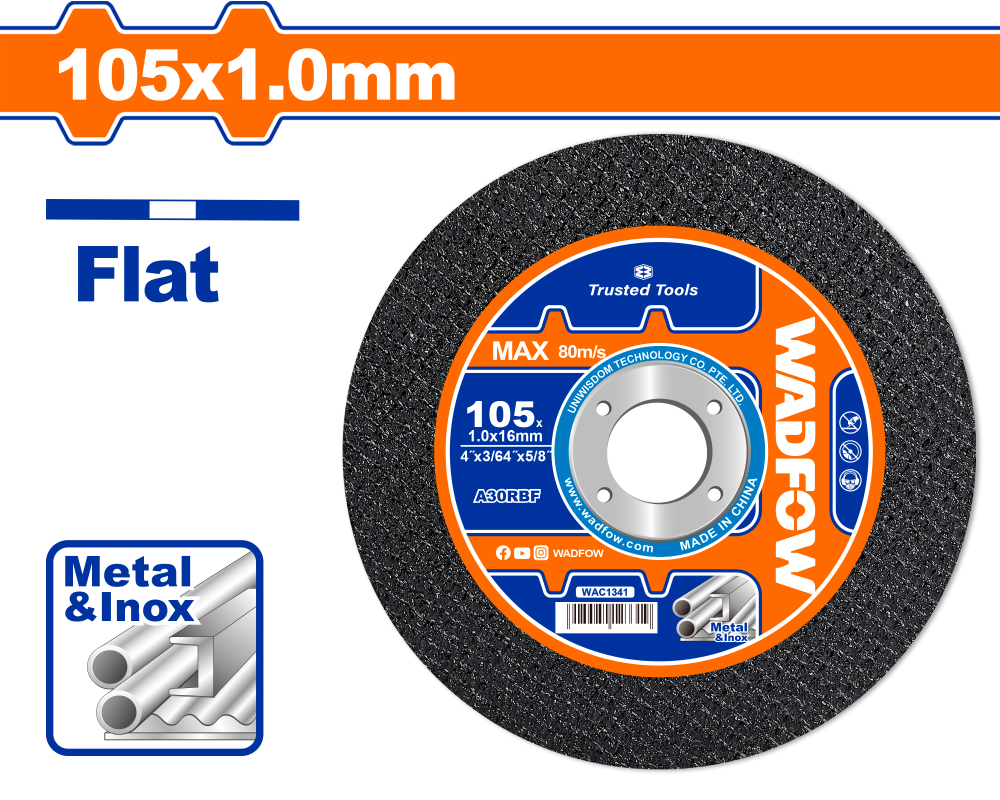 ใบตัดเหล็ก WADFOW 4 นิ้ว WAC1341 ใบตัดเหล็ก WADFOW 4 นิ้ว WAC1341