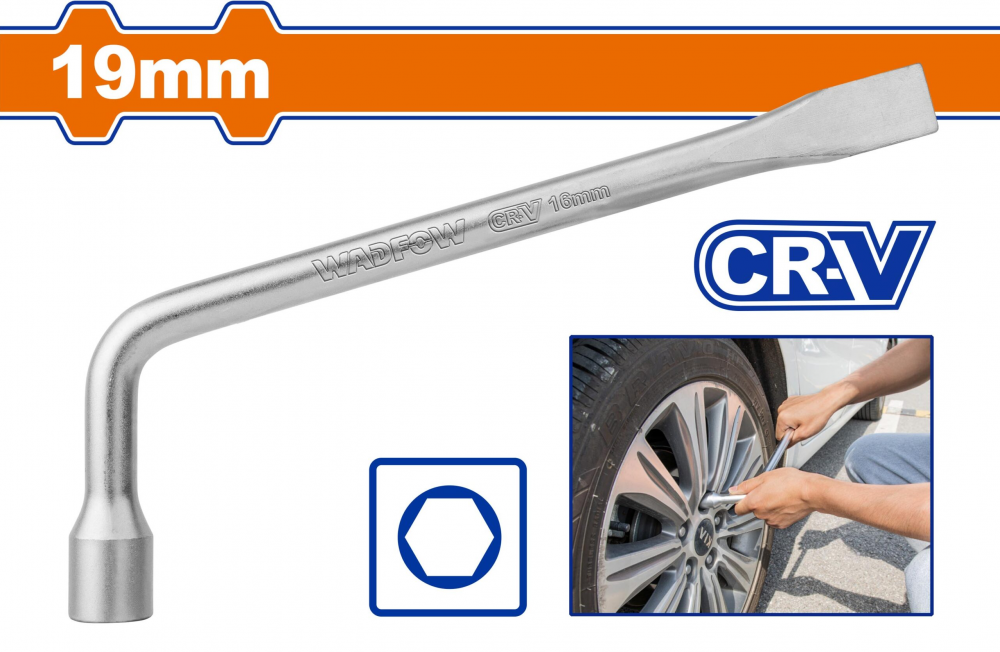 ประแจถอดล้อตัวแอล WADFOW 19mm CRV WTH6319